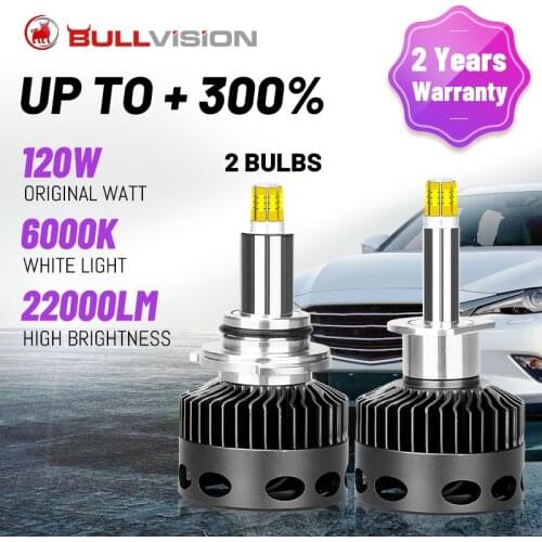 Bullvision H7 LED D1S D2S D3S D4S D2H HID Headlight 22000LM Car Light Bulbs Ice Headlamp H1 H11 H8 H9 9005 9006 HB3 HB4 LED Bulb
