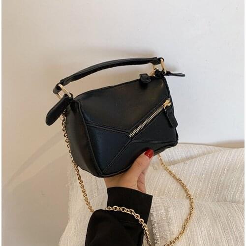 Personality Ladies Stitching Shoulder Messenger Handbags 2021 New Trendy Portable Handbags Fashion Solid Color Pillow Bag