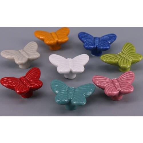 1x vivid Butterfly Knobs for Kids Children Cartoon Furniture Knobs Cupboard Cabinet Handles Drawer Pulls