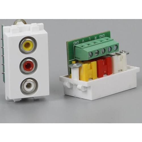 1 Unit Free Welding AV Audio Video Slot Socket RCA Slots No Soldering Lowest Price