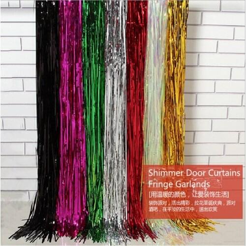 1x2.5 Meter Shimmer Foil Door Curtain & Fringe Garlands Various Colours Available / Curtains CR-799