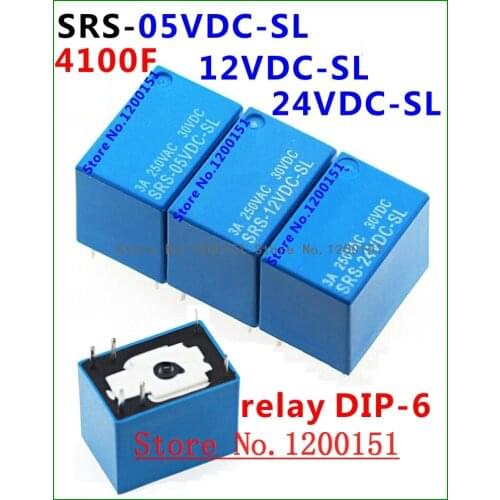 4100 SRS-05VDC-SL SRS-12VDC-SL SRS-24VDC-SL 5V 12V 24V 3A relay DIP-6