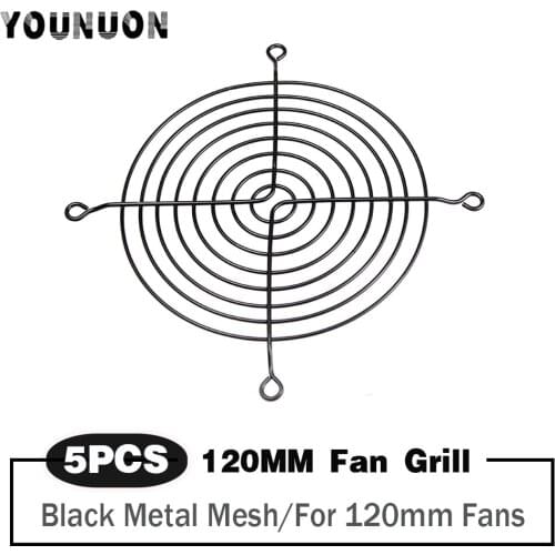 5 Piecces 120mm Fan Grills 120x120m Metal Mesh Finger Protector for 120mm Fan PC Laptop Computer Case Fan LED Fans