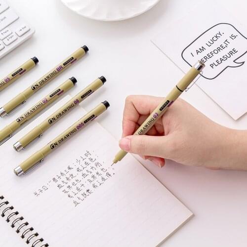 7pcs/set Guangna Pigma Micron Pen Needle drawing Pen Sakura Same Type Lot 005 01 02 03 04 05 08 Art Markers
