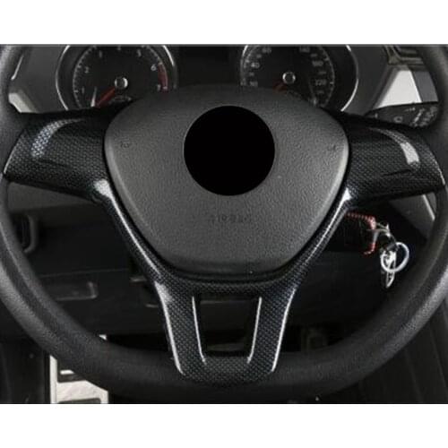 ABS Carbon Fibre For JETTA MK6 2015 2016 2017 2018 Car Steering wheel frame Cover trim Car Styling Accessories 1pcs