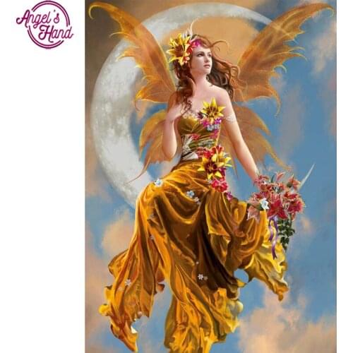 5D DIY Diamond embroidery moonlight angel diamond painting Cross Stitch full drill Rhinestone mosaic home decoration