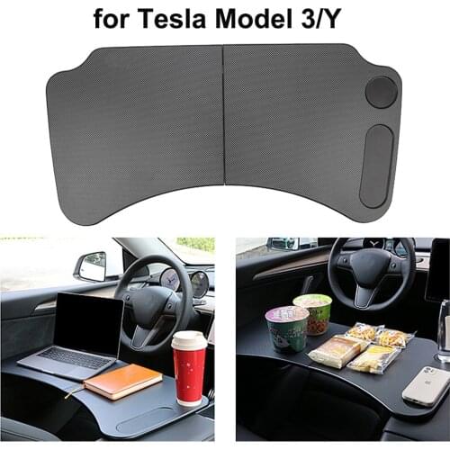 Car Table Laptop Desk For Tesla Model 3 Y Steering Wheel Eat Cart Drink Food Coffee Goods Holder Tray Mount Work Stand Seat