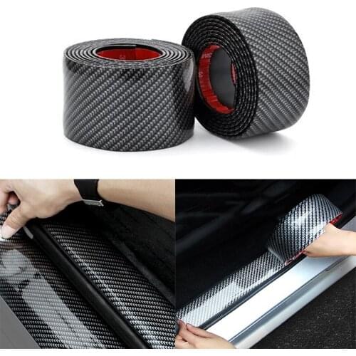 Car-styling car door Plate protector 5D Carbon Fiber sticker Sill Scuff Cover Anti Scratch tuning car universal car Accessories