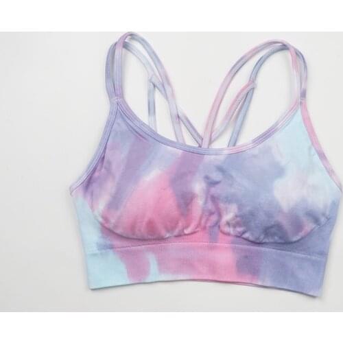 New Tie Dying Seamless Women Yoga Bra Sports Bra Fitness Underwear Workout Clothes Sportswear 1pcs