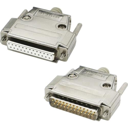 DB25 connector male&female 25 pins D-SUB gold plated needle 2 rows with metal shell