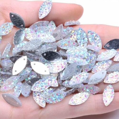 DIY Garment Jewelry Sew On Stones Phone Nail Beauty DIY 100pcs Apparel Sewing Fabric AB Color Shine Crystal