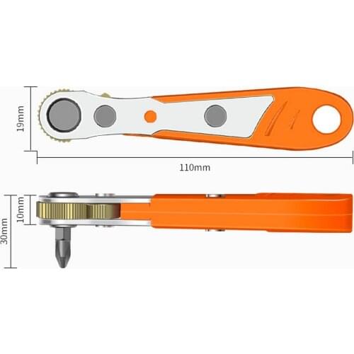 Two-way Multifunctional Right-angle Ratchet Screwdriver Set Phillips Flat-blade Screwdriver Head Mini Magnetic Ratchet Wrench