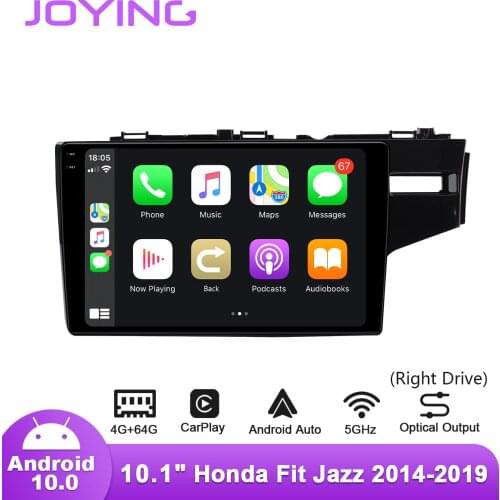 Joying Android10 head unit car 10.1 Inch Radio player Carplay GPS DVR multimedia For Honda Fit Jazz 2014 2019 5G WIFI