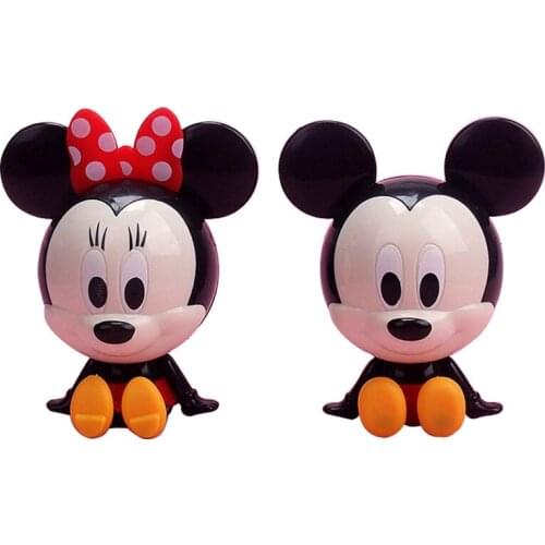 Mickey Mouse Minnie Figure Toy 2pcs Disney Plus 9cm Action Anime Collectible Figurines Kawaii Stuff Decor Princess Dolls Hot