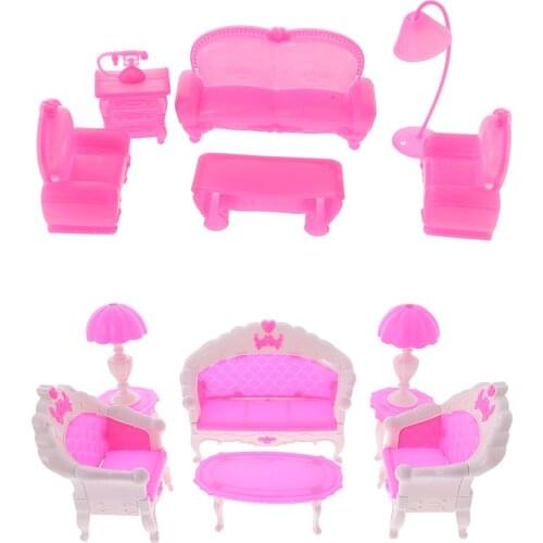 12 Pieces Furniture Set Sofa Chair Lamp Tea Table for Dolls House Toys Bedroom/Living Room Furniture
