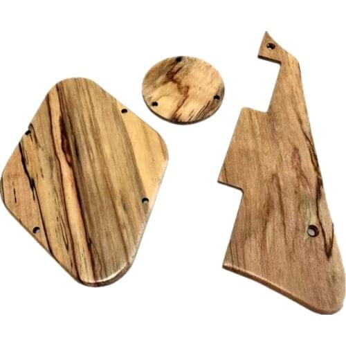 Hand-made Spalted Maple Guitar Pickguard +back coverplate+switch cavity cover