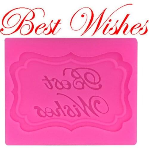 The new free shipping best wishes silicone mold chocolate fudge cake decorated kitchen baking cookies tool F0383