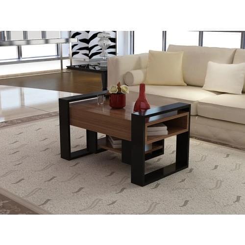 New Modern 2021 Natural Decorative Coffee Tables Walnut Black