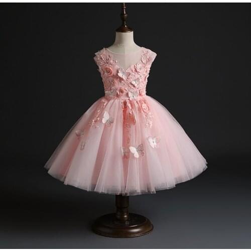 Baby Girl Clothes Wedding Dress For Girls Christmas Princess Gowns Beads Butterfly Infant 1 Year Birthday Girl Party Dresses