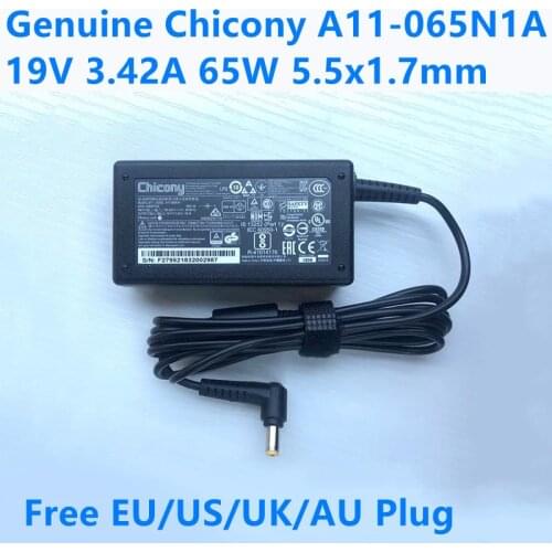 Genuine 19V 3.42A 65W Chicony A11-065N1A CPA09-A065N1 AC Power Adapter For ACER S3-951 E1-522-5460 ADP-65VH F Laptop Charger