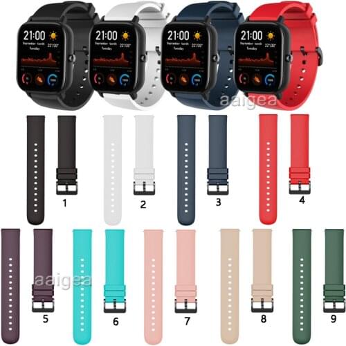 20mm Soft Silicone Sport Strap For Huami Amazfit GTS 2e GTS2 mini for Huami Amazfit Bip Lite S U Smart Watch Replacement Band