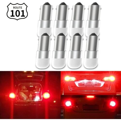 Route101 8x Car Rear Light 12V BA9S LED T4W Brake Tail Signal Stop Bulb Auto Lamp Lighting Red H5W 256 1895 1893 257