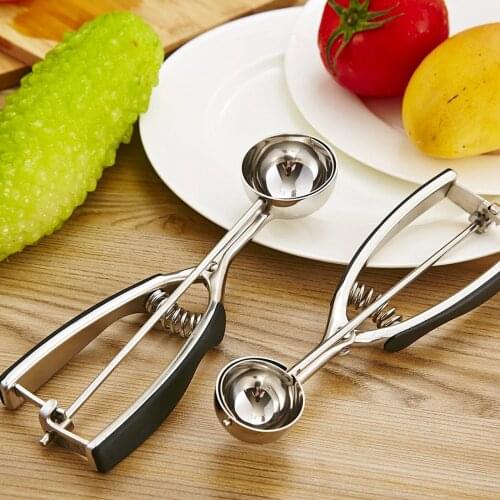 Ice Cream Scoop with Trigger Stainless Steel Dough Baking Sorbet DIY Maker