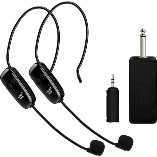 U12F Uhf One For Two Wireless Headset Microphone Amplifier Mixer Suitable For Teaching Guides Meeting Lectures