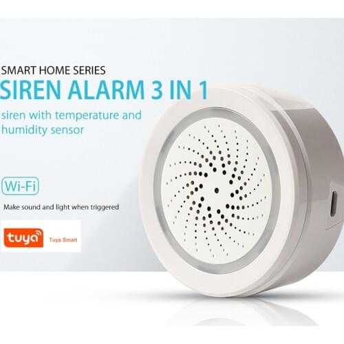 Smart Wifi Intelligent Siren Sound Alarm Temperature Humidity Smart Sensor APP/Voice Control Smart Home Wireless Secure System