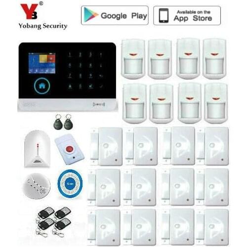 Yobang Security Wireless wif App control Home Security GSM Alarm systems Wired Siren Kit SIM SMS Alarm