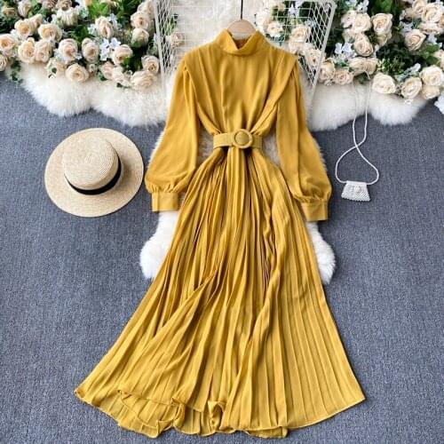 Chiffon Dress Women 2021 Spring and Autumn Plus Size Dress Elegant A-Line Long sleeve Dress Ladies Vestidos