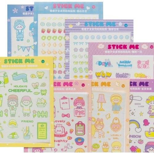 1 Sheet Fruit Party Rabbit Girl Washi Paper Stickers Decoration