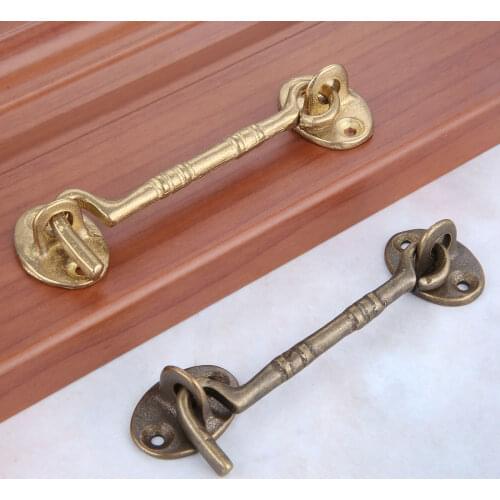 1Pc 11cm Window Latches Antique Bronze Wind Brace Cabin Hook For Window Cabinet Door Window Stay Catch Eye Bolt Hasp