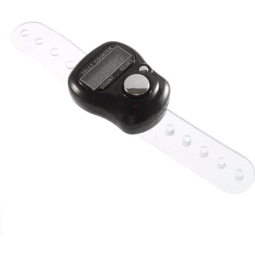 1Pcs Mini LCD Portable Electronic Digital Counter Hand Held Golf Finger Hand Ring Black Color Decompression Relaxation Tool