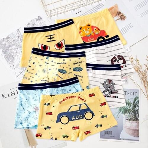 12Pcs/Lot Cotton Underwear For Boys/ Cute Cartoon Baby Boxer/ Children Underpants Shorts 2-10Y