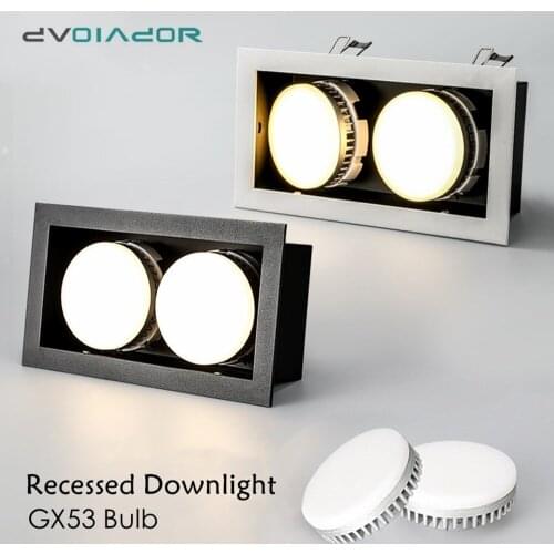 2 Head Recessed Downlight LED GX53 Bulb Spot Led Ceiling Lamp Bulb Replaceable 120 degree beam angle Lighting For Indoor Room