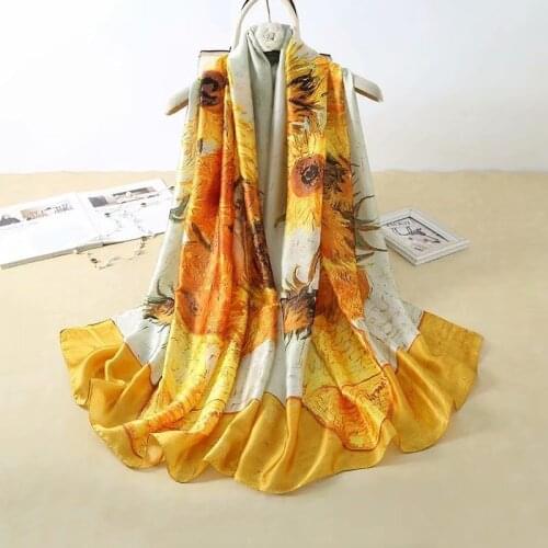 2020 luxury brand women scarf summer silk scarves shawls lady wraps soft pashimina female Echarpe Designer beach stole bandana