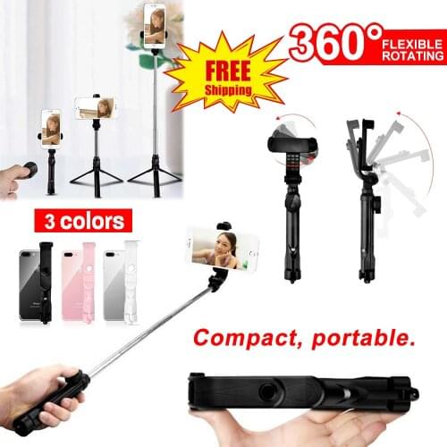 4 In 1 Wireless Bluetooth Selfie Stick Foldable Handheld Monopod Shutter Remote Control 360 Extendable Mini Tripod 3