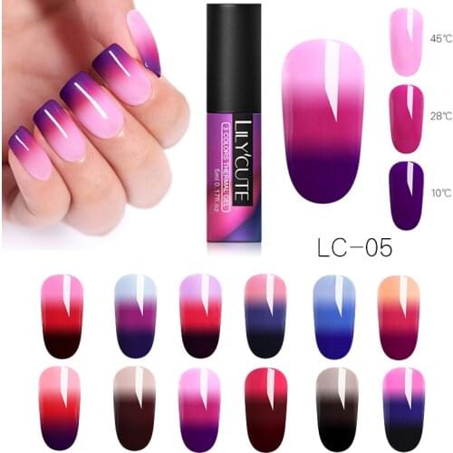 5ml 3-layers Color Changing Nail Polish Thermal Nail Gel Soak Off Nail Art UV Gel Long Lasting Chameleon Gel Nail