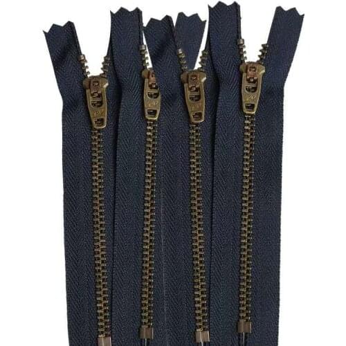 YKK3 metal Y-shaped teeth green bronze close-end zipper YKK semi-automatic head trousers and jeans special zipper