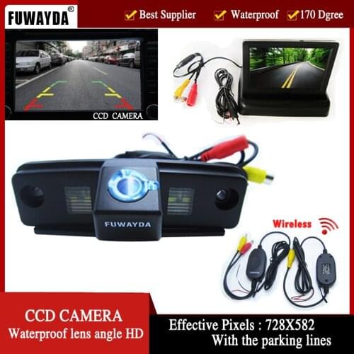 FUWAYDA Wireless Car RearView Camera night viisio for SUBARU Forester / Outback / Impreza Sedan 4.3 Inch foldable LCD Monitor