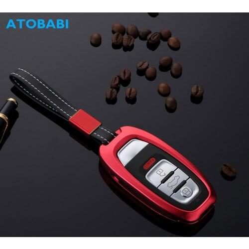 Aluminum Alloy Car Key Case For Audi A7 A6 A5 A4 A3 S7 S5 Q5 RS Keychain Bag Smart Remote Fob Cover Protector Frame Accessories