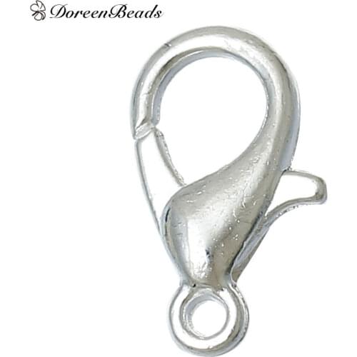 DoreenBeads 100PCs silver color lobster Parrot Clasps 12*6mm (B00841)