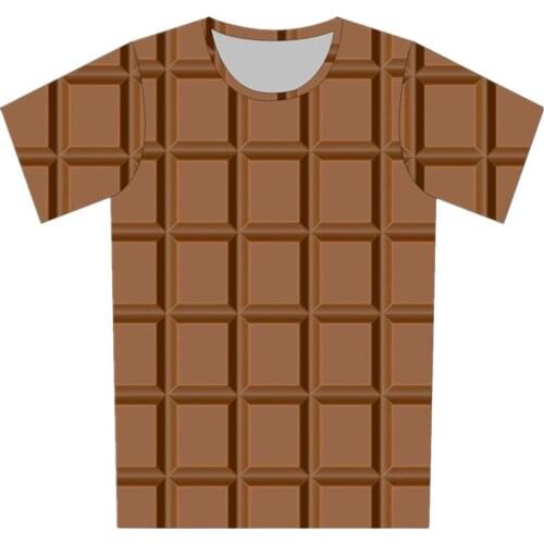 Summer Men Women Fashion 3D T-Shirt Chocolate Ice Cream Hamburger Print Boy Girl Cool Tshirt Children Birthday Party Clothes Te