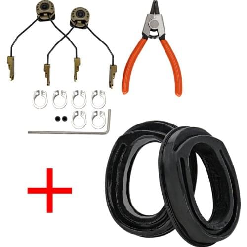 Gel Ear Pad and ARC Rail Adapter for MSA SORDIN Tactical Headset Sordin Supreme PRO X Shooting Headphone Noise Reduction Earmuff