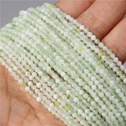 Quality Natural Faceted Green New Jades Stone Bead Loose Tiny Spacer Beads For Women Bracelet Diy Jewelry Making 3/4MM Wholesale