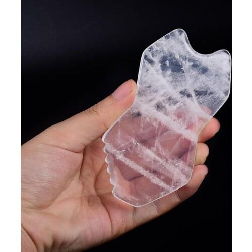 Rock Quartz Sawtooth Face Care Gua Sha Tool Natural Crystal Stone Mineral Skin Massager Health Massage Scraper Beauty Products