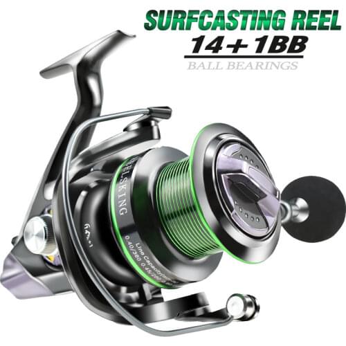 Spinning Reels 8000/9000 Saltwater Fishing Reel Metal Spool 20KG/44lb Drag Power Long Distant Surfcasting Trolling Fishing Reel