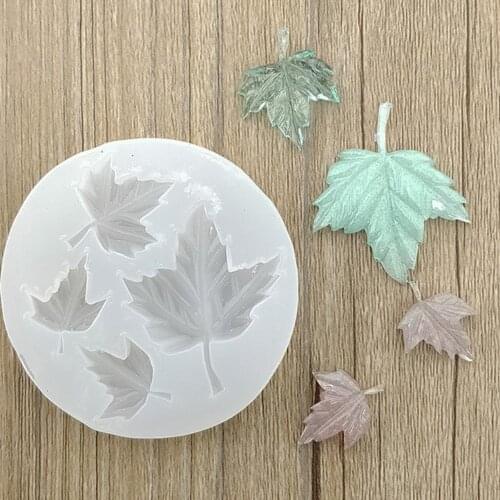 Maple Leaf Jewelry Making DIY Epoxy Resin Mould Silicone Mold Necklace Pendant 4 styles Craft Silicone Transparent Mold