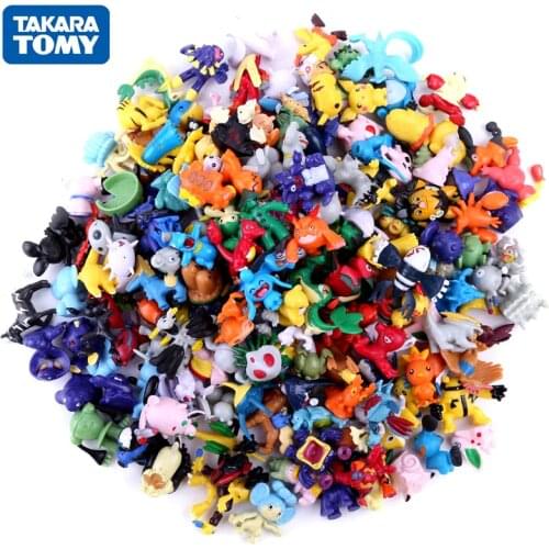 144Pcs Tomy Pokemon hand-made Pokemon character model collection 3-4 cm Pokémon toy doll Pikachu decoration child birthday gifts
